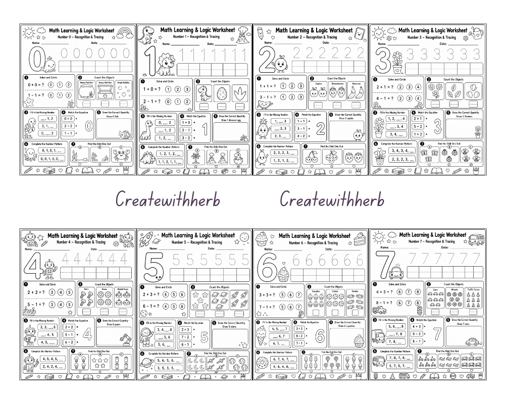 97 Prompts Math Learning & Logic Worksheet - Image 2
